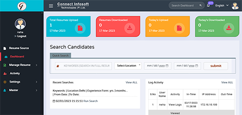 Resume Management System | Connect Infosoft Technologies