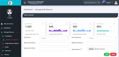 Resume Management System | Connect Infosoft Technologies
