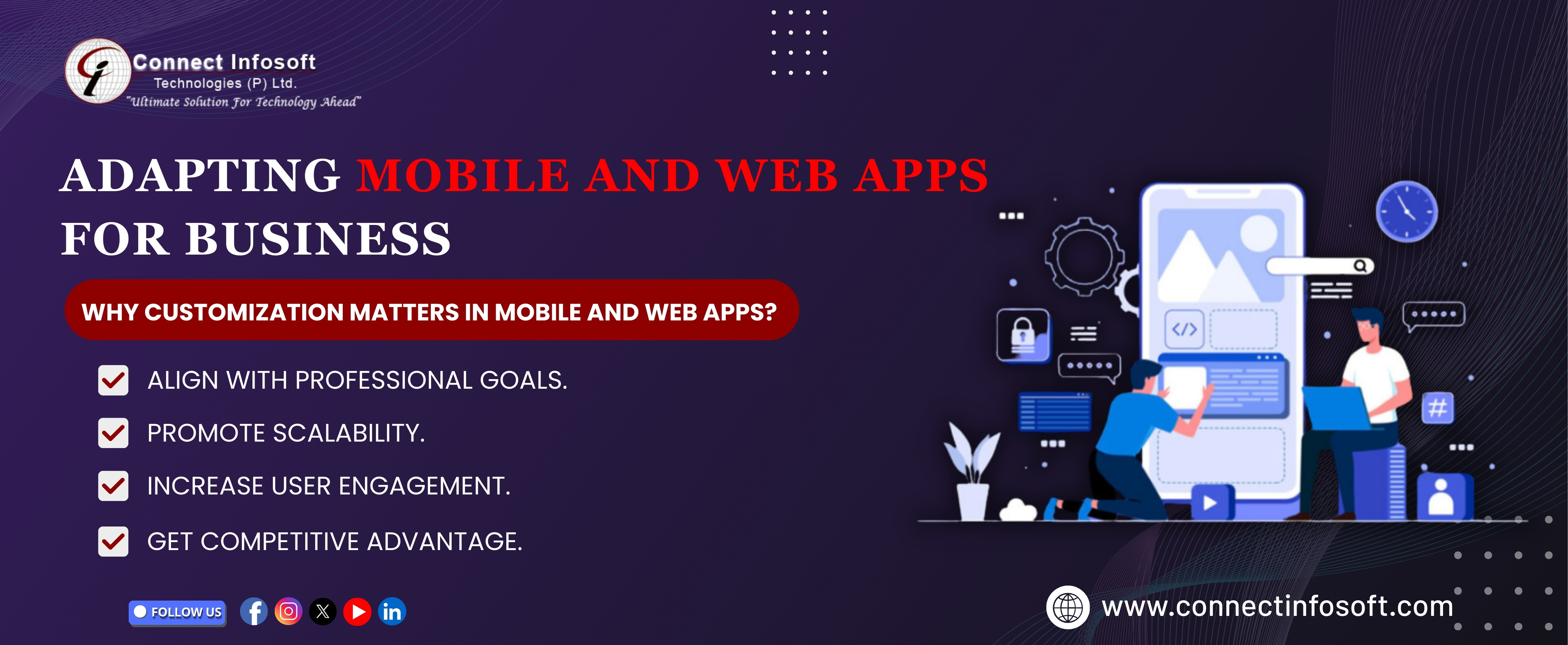 Power of Customization: Adapting Mobile and Web Apps for Your Business| Connect Infosoft